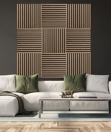 Panouri Decorative 3D Light Oak Bej 52x52x2.2cm 2 Bucăți