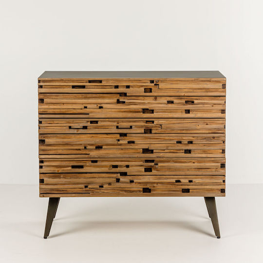 Coast Wooden Chest of Drawers with 3 Drawers Natural 90x37x79cm