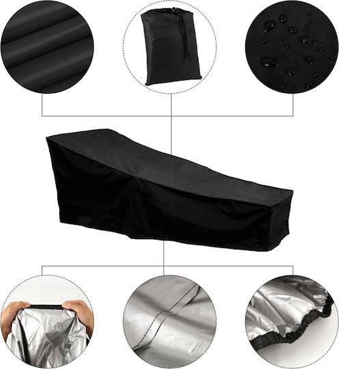 Aptel Waterproof Chaise Lounge Cover Black 200x70x68cm