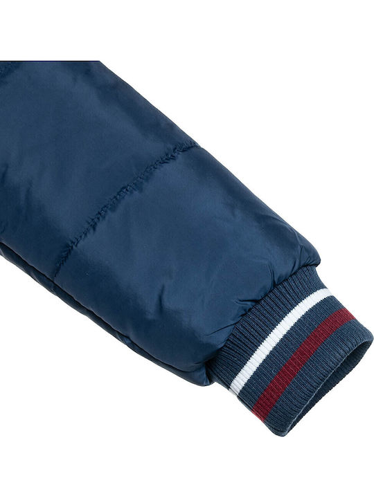 Παιδικό Casual Μπουφάν με Επένδυση & Κουκούλα Navy Μπλε
