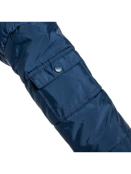 Kids' Casual Jacket with Lining & Hood Navy Blue