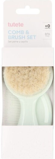 Tutete Baby Brush & Comb Green 2pcs