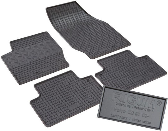 Rigum Set of Front and Rear Mats 4pcs for Volvo XC 90 2003 2014 Black
