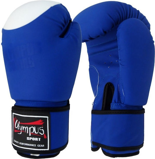 Olympus Sport Challenge Boxing Gloves made of Synthetic Leather for Match Blue