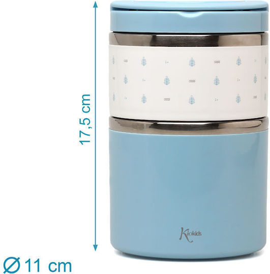 Kiokids Baby Food Thermos 2 Compartments Sky Blue 930ml 5491