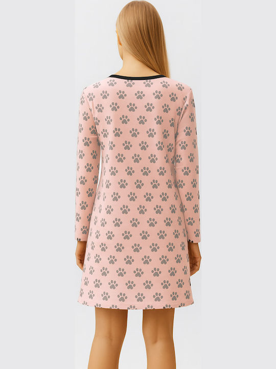 Cherry Зимна Дамска Нощница Pink
