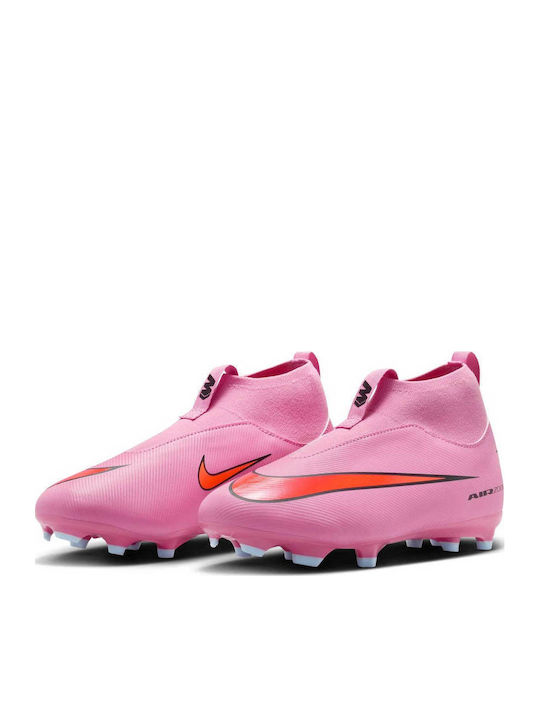 Mercurial Superfly 10 Academy Kids Molded Soccer Shoes with Sock without Laces Magic Flamingo / Total Crimson / Black