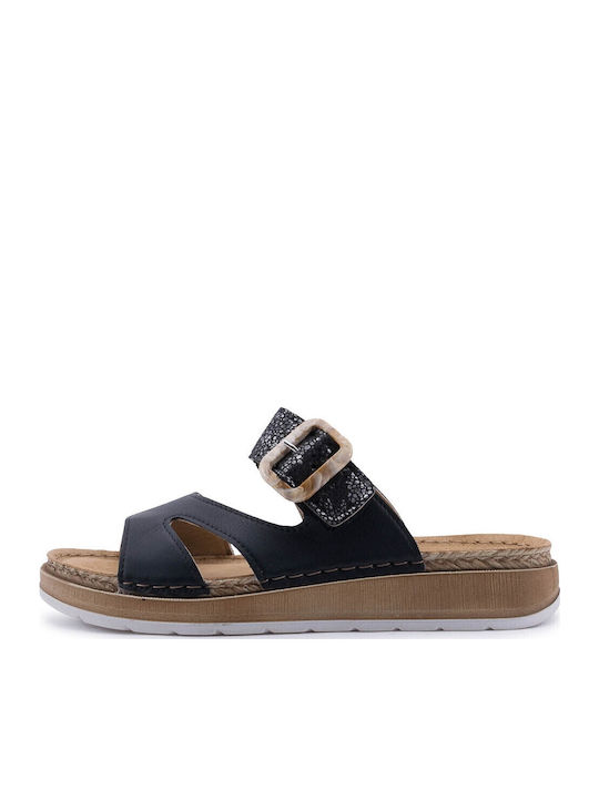 Women's Flat Sandals in Black Color