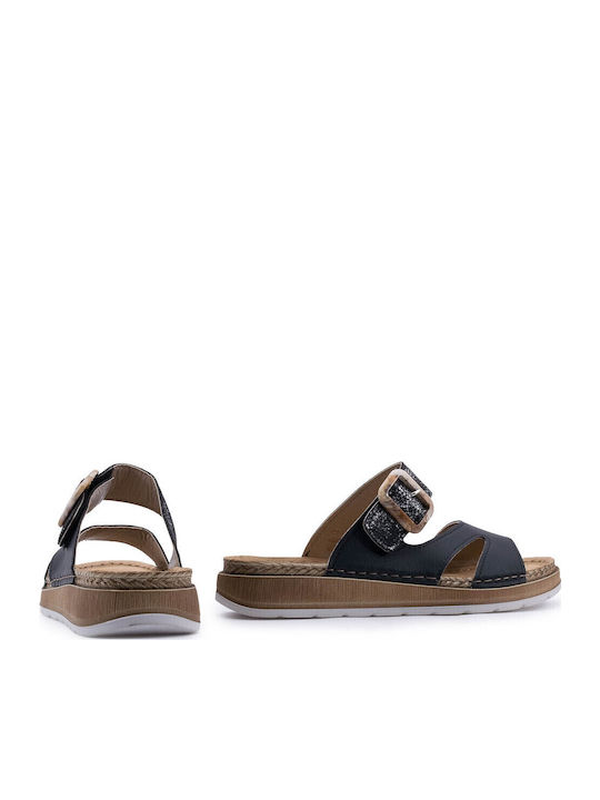 Women's Flat Sandals in Black Color