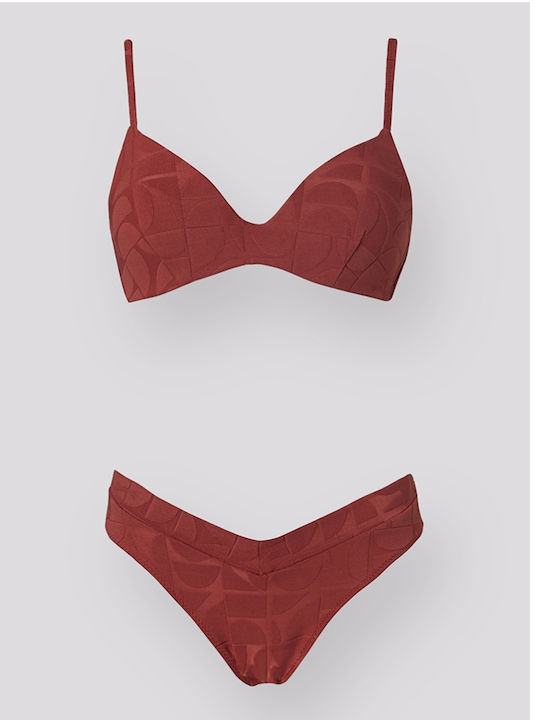 Bikini Set Top & Slip Bottom Burgundy