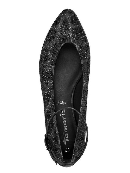 Leopard Ballerinas With strap Gray