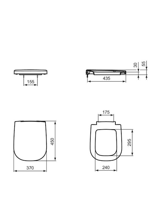 Ideal Standard Καπάκι Λεκάνης Πλαστικό Λευκό