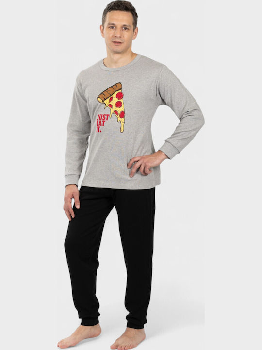 Men's Pyjama Nina Club Just Eat It Gray 100% Cotton Ncm26700-1-gray