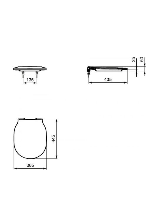 Ideal Standard Plastic Soft Close Toilet Seat White Connect Air