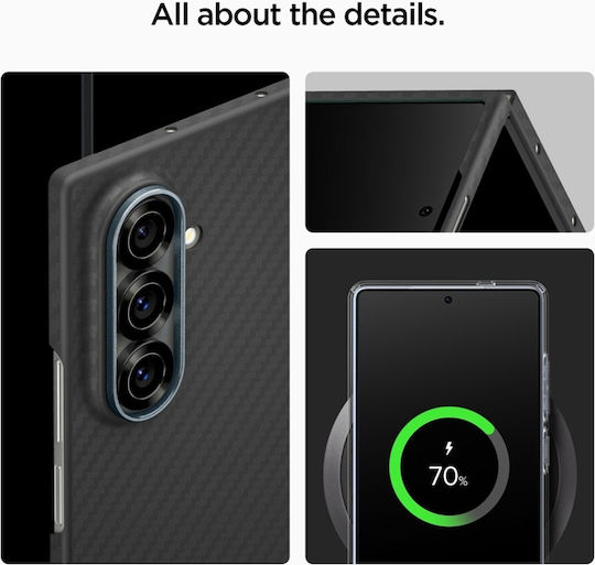 Spigen Airskin Umschlag Rückseite Aramid Fiber 0.3mm Schwarz (Galaxy Z Fold7)