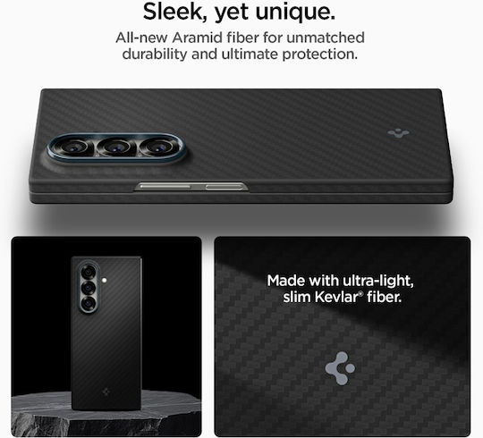 Spigen Airskin Umschlag Rückseite Aramid Fiber 0.3mm Schwarz (Galaxy Z Fold7)