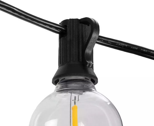 GloboStar Hängend Solarleuchte Girlande 30W 2700lm Warmes Weiß 2700K mit Fernbedienung IP65