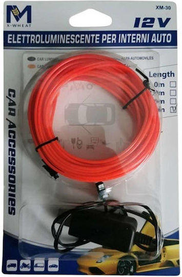 Flexible LED Interior Car Lighting Strip 12v 5m 1pc USB W14677-3 Orange