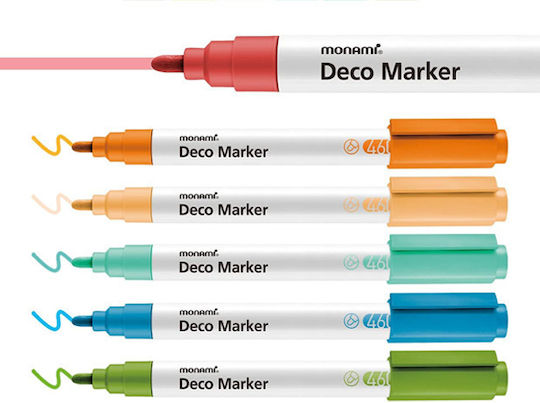Акрилни декоративни маркери Monami Deco Marker B 460, 6 пастелни цвята