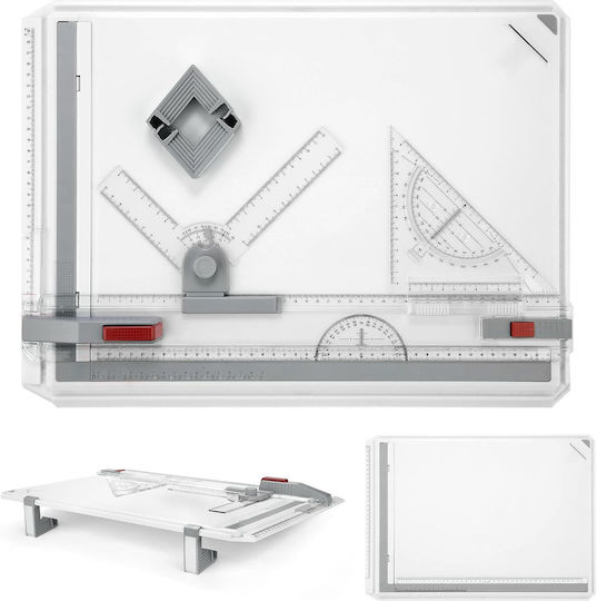 Set von geometrischen Instrumenten Kunststoff Transparent 50cm