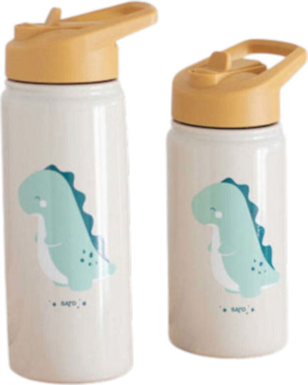 Saro Dinos Kids Water Bottle Thermos Dinosaur Stainless Steel with Straw 500ml