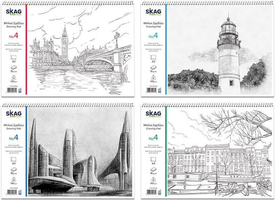 Skag Sketch Pad Architectural Design No4 30x40cm A3 15 Sheets