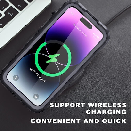 Redpepper IPX68 Ares 360 Full Cover Αδιάβροχο Μαύρο (iPhone 14 Pro)