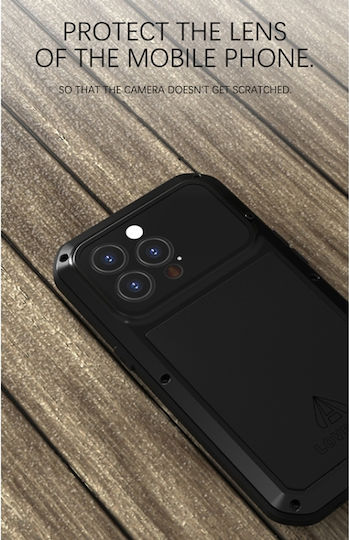 Love Mei Back Cover Μεταλλικό Μαύρο (iPhone 13 Pro)
