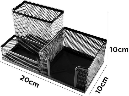 Метален Органайзер за бюро в Черен Цвят 1бр 10x21x10см.