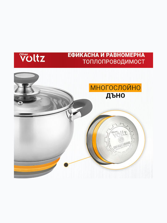 Voltz Tiefer Edelstahl-Topf 6Es / 24cm