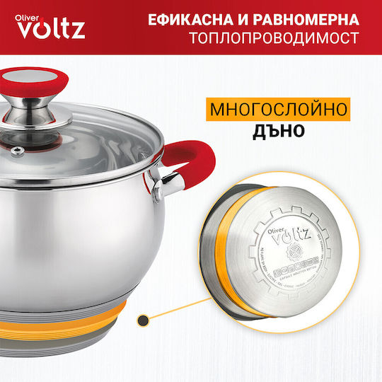 Voltz Дълбока Неръждаема Тенджера 2.5лт / 18см