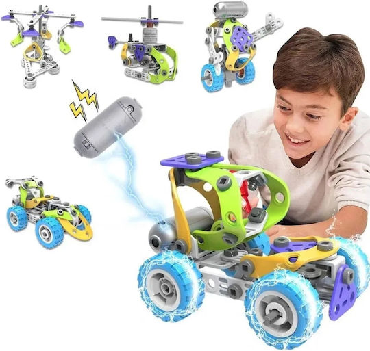 Hanye Παιχνίδι Κατασκευών Πλαστικό Build & Play 10 Συναρμολογούμενα Οχήματα με Μηχανισμό Κίνησης