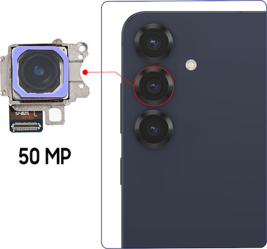 Clappio Haupt-Rückfahrkamera Samsung Galaxy S25 Plus 50MP Sensor Silber