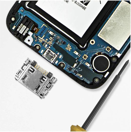 Clappio Micro-usb Charging Connector Galaxy A6 A6 Plus Ribbon Silver