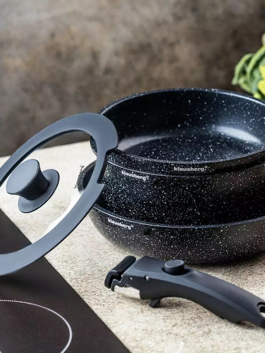 Klausberg Set de vase de gătit din aluminiu Black cu strat antiaderent 5buc