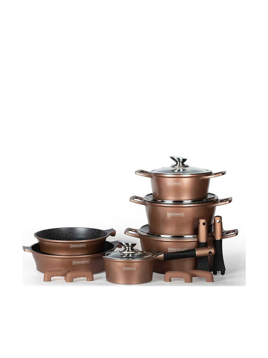 Royalty Line Copper Kochgeschirr-Set Cooper RL-ES1014M-COP 14Stück