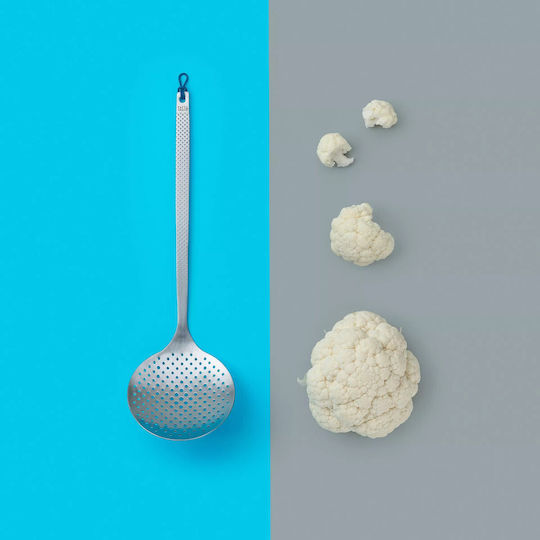 Tasty Shallow Slotted Colander Stainless Steel Silver Spoon