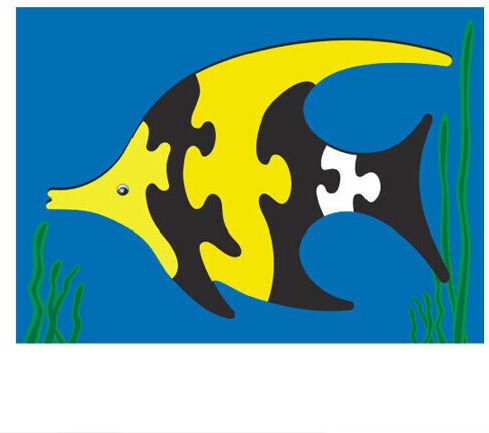Wooden Kids Peg Puzzle Fish for 2+ years+ Years Anelixi