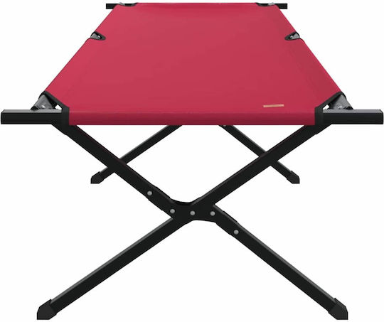 Folding Guest Bed Campaign Single Red Set 2 Pieces 210x80x46cm