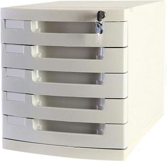 Next Plastic Desktop Drawer 5 Positions with Lock 29.5x39.5x31.5cm White