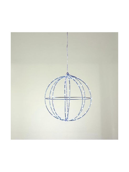 Aca "d20cm Silver Ball" 96 Mini LED Lights Blue Silver Copper Wire Adapter 4.5VDC IP44 3m Transparent Cable