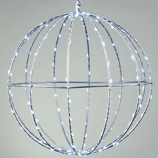 Aca "20cm Silver Ball" 96 Mini LED Lights CW Silver Copper Wire Adapter 4.5VDC IP44 3m Transparent Cable