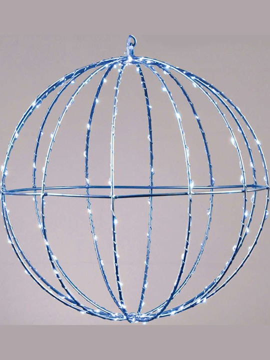 Aca "d20cm Silver Ball" 96 Mini LED Lights Blue Silver Copper Wire Adapter 4.5VDC IP44 3m Transparent Cable