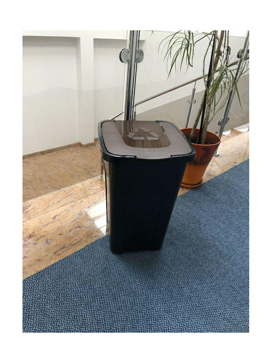 Keeeper Plastic Office Waste Bin 50lt Black 37x36.5x55.5cm Keeeper Plastic Office Waste Bin 50lt Black 37x36.5x55.5cm