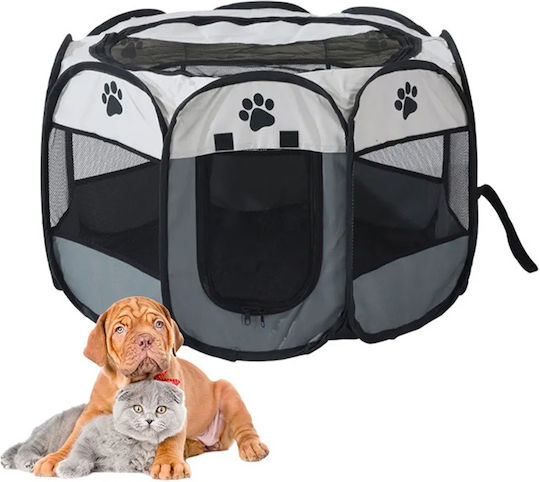 AG379A Extensibil Parc pentru Câini Parc pentru animale de companie cu sac de transport 74x43cm maro din Material Textil 74 x 43cm