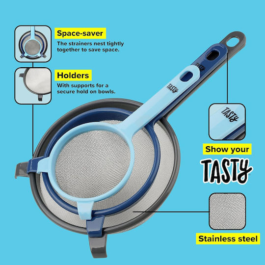 Tasty Strecurătoare pentru paste din Oțel Inoxidabil 3buc