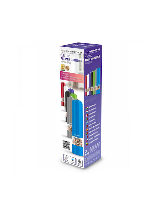 Esperanza Malabara Electric Set Spice Mills made of Plastic in Purple Color 23cm 1pcs
