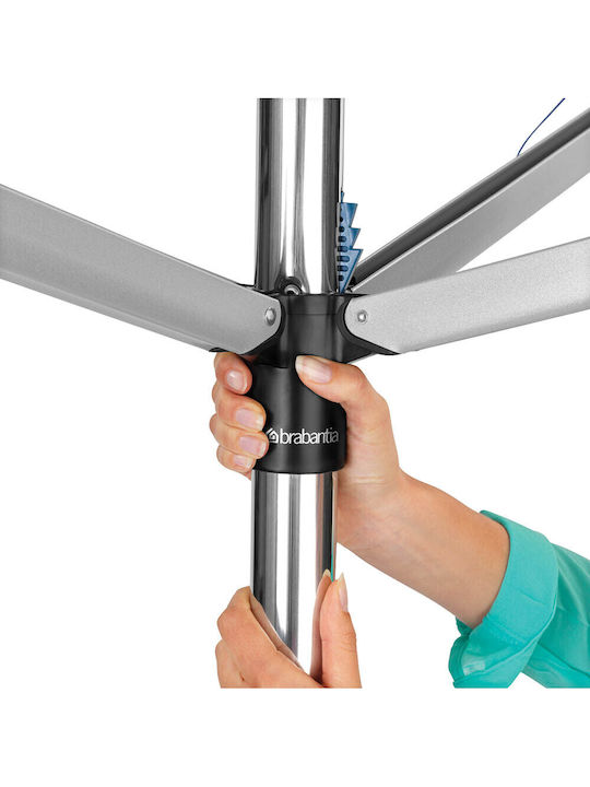 Brabantia Πτυσσόμενη Απλώστρα Δαπέδου από Μέταλλο με Μήκος Απλώματος 50m