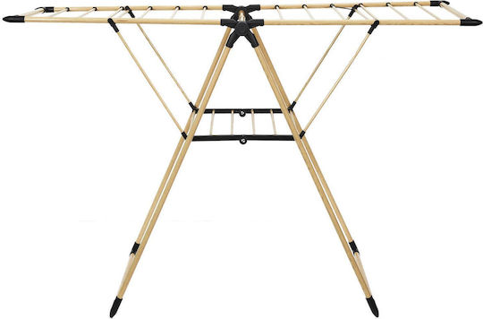 Folding Floor Metallic Clothes Drying Rack with 13m Hanging Length