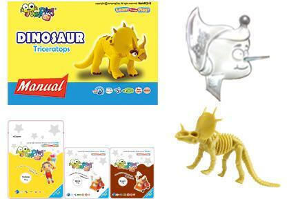 Jumping Clay Triceratops Kinder Ton Mehrfarbigs 38gr C2-5
